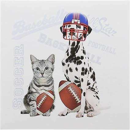 3drose Gc 2 6 X 15 2 Cm Gray Chat Tigre Et Dalmatien Avec Ballons Fun Sports Theme Carte De Voeux Lot De 12 Amazon Fr Fournitures De Bureau