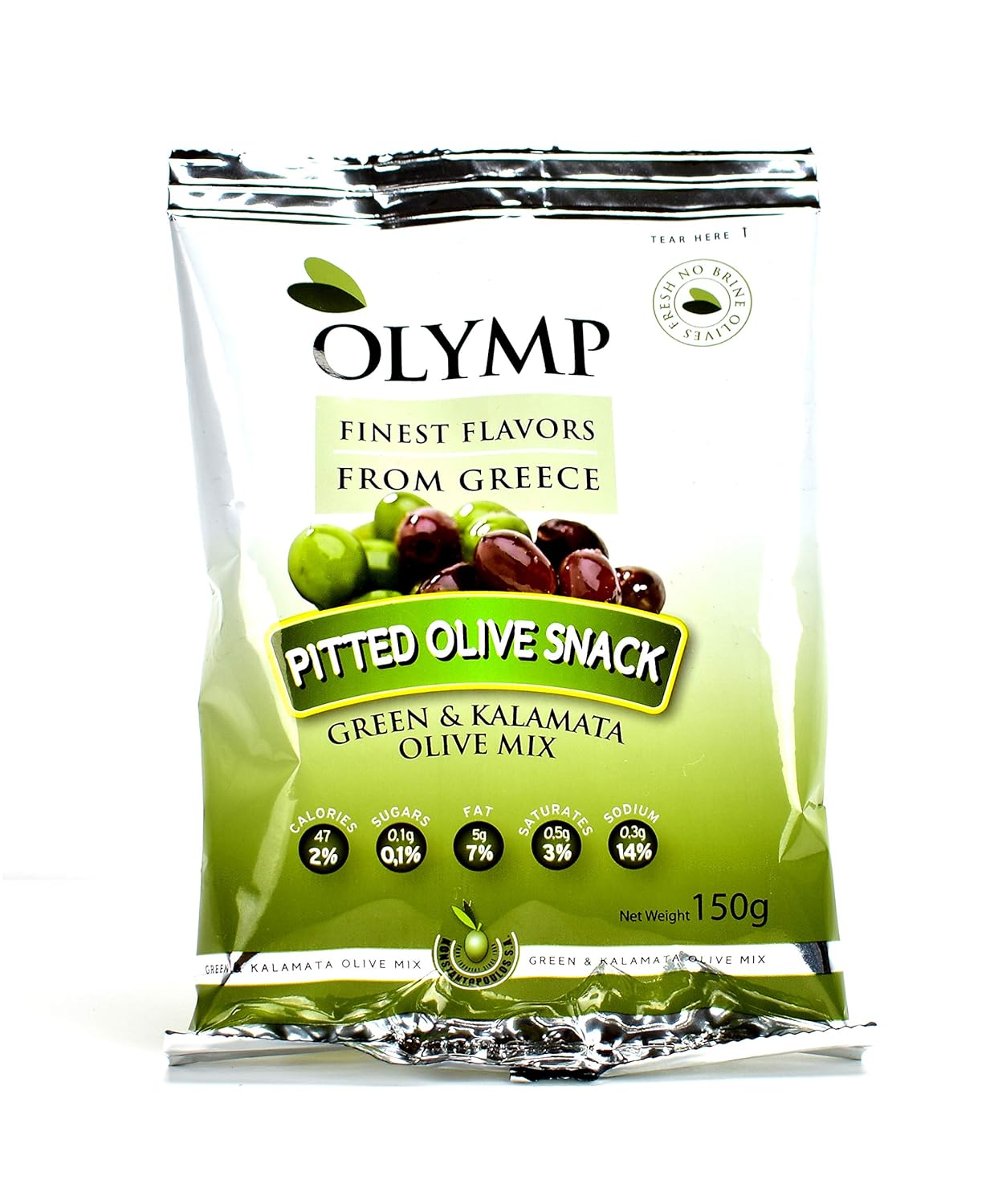 Pitted Kalamata Olives Snack by Olymp Green and Kalamata Greek Olive