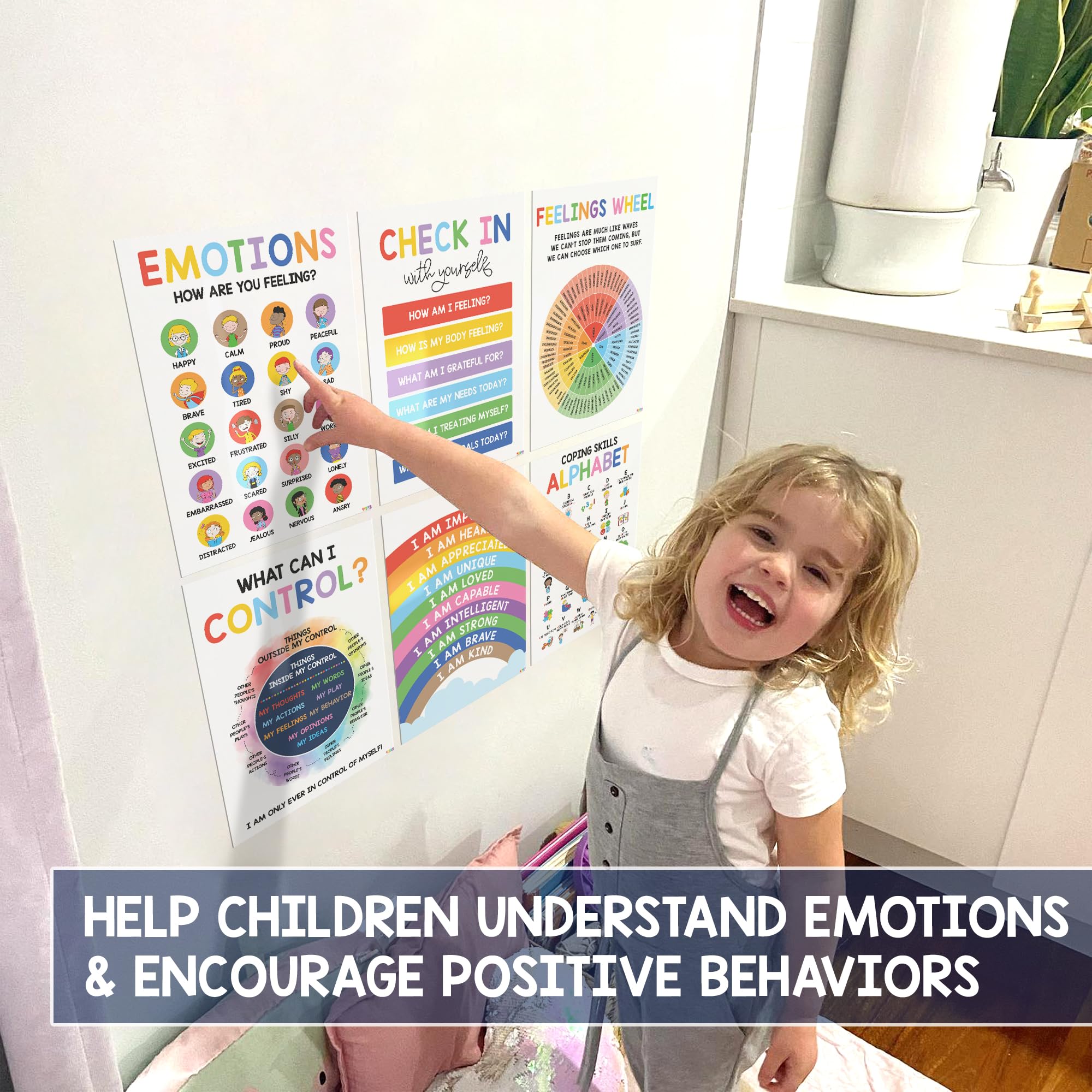 Mua 12 Calming Corner Classroom Posters (10x14) - Feelings Wheel Chart ...