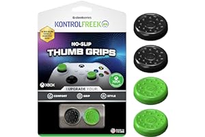 KontrolFreek No-Slip Thumb Grips for Xbox Series X (XBX) and Xbox One (XB1) Controller | 4-Pack | Green and Black