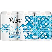 Amazon Brand - Presto! 308-Sheet Mega Roll Toilet Paper, Ultra-Soft, 6 Mega Rolls (Packs of 2) (Packaging May Vary)