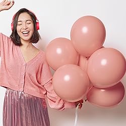 RUBFAC 129pcs Retro Pink Balloons Different Sizes