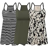 SUIEK 3 Pack Maternity Nursing Tank Tops with Bralette Cotton Breastfeeding Camisole