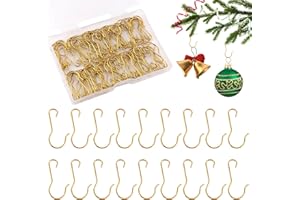 LUKTASTIC Ornament Hooks, 100 Pack Ornament Hangers, Gold Christmas Ornament Hooks, Ornament Hook for Christmas Trees, Christmas Hook for Ornaments, Christmas Tree Hooks Ornaments for Christmas Tree Decorations