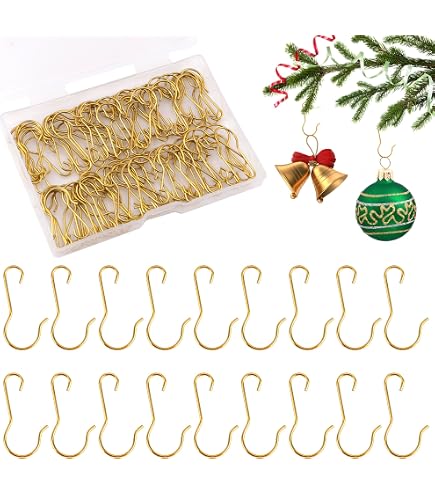 100 Cuerdas Para Colgar Adornos Navideños - Ganchos Suaves En Dorado, Ideales Para Bolas Del árbol De Navidad