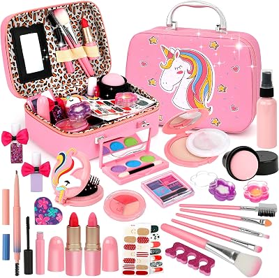 Flybay Kids Makeup Set 26 Pcs Non Toxic Washable Portable Case