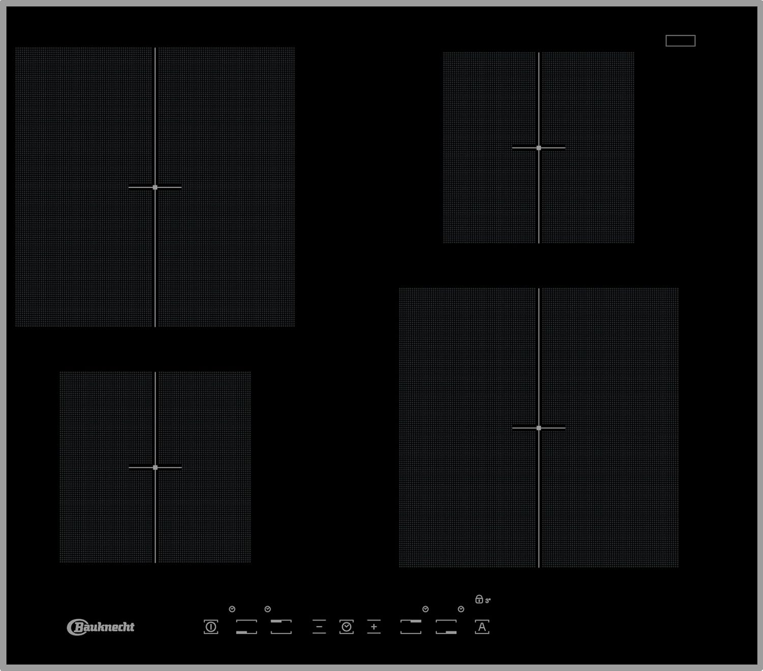 Bauknecht CTAI 9640 IN Induktions Kochfeld / 4 Heizelemente / 60 cm / Simmer Funktion / Edelstahl