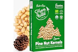 Lingtoolator esh Organic Pine Nuts 7oz Certified Vegan Kosher Unsalted Pignolias - Siberian Pine Nuts for Pesto, Raw nuts, Me