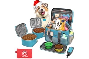 Pmpete Dog Travel Bag for Traveling| Week Away/Overnight Travel Accessories with Multi-Function Pockets|Pet Travel Set for Dog and Cat|Ultimate Gift for Dog Moms &Dads, Doggy Lovers &Pet Owners
