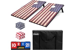 Yeeloon Cornhole Set, Tailgate/Regulation Size Cornhole Boards with 8 Bean Bags and Carrying Case, 3x2/4x2 Corn Hole Outdoor Game Toss Board for Adults Outside Activities