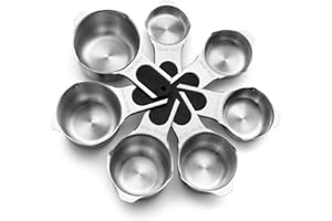 Spring Chef Magnetic Stainless Steel Measuring Cups (Patent Pending), Kitchen Tools with Easy to Read Markings for Measuring 