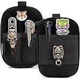 TACTICAL GEEK Block F Portable EDC Pouch, Compact Waist Bag, Molle Pocket Organizer, Multi-Purpose Wallet Crafted from 500D Nylon for Versatile Gear & Card Storage-Black