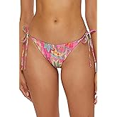 BECCA Women's Polynesia Tie Side Bikini Bottom, Floral Print, Cheeky Coverage, Swimwear Separates