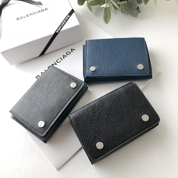 Amazon バレンシアガ Balenciaga メンズ 三つ折り ミニ 極小 財布 ウォレット Mini Wallet 直営店 ギフト包装 ブラック Balenciaga バレンシアガ 財布