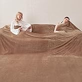 COOVA Oversized King Fleece Blanket 120x120 inches, Soft Cozy Warm Giant Extra Large 10'x10' Blanket for Bed, Sofa, Couch,Travel, Camping, California Huge Flannel Big Throw Blanket, Brown
