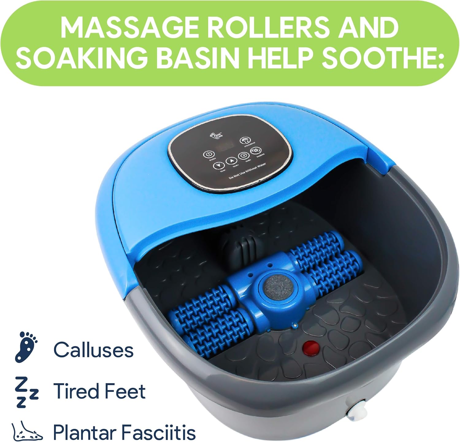 FOOT CURE Foot Spa Massager Basin – Heated Electric Foot Bath Tub with Automatic Massage Rollers & Temperature Control – Luxury Spa Treatment That Rejuvenates Tired Feet & Relieves Pain & Pressure: Health & Personal Care