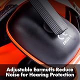 SAFEYEAR Pro Chainsaw Helmet Orange EN397 27SNR Ear Muffs Mesh Visor view 4