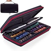 SIQUK Dice Storage Case DND Dice Box and Removable Slotted Tray Holds 8 Sets DND Dice Organizer Holder with Handle for Dungeo