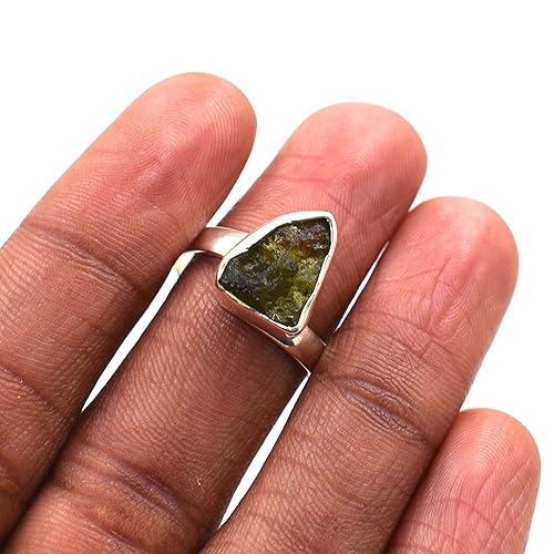 Moldavite Ring Czech Republic AAA+ Natural Moldavite Rough Unique