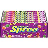 Spree Original Hard Candy, Sweet &amp; Tart, 1.77 oz, 36 Ct | Grape, lemon, lime, cherry, orange, sweet outside tart core, rolls, on-the-go, movie snack, sharing, nostalgic