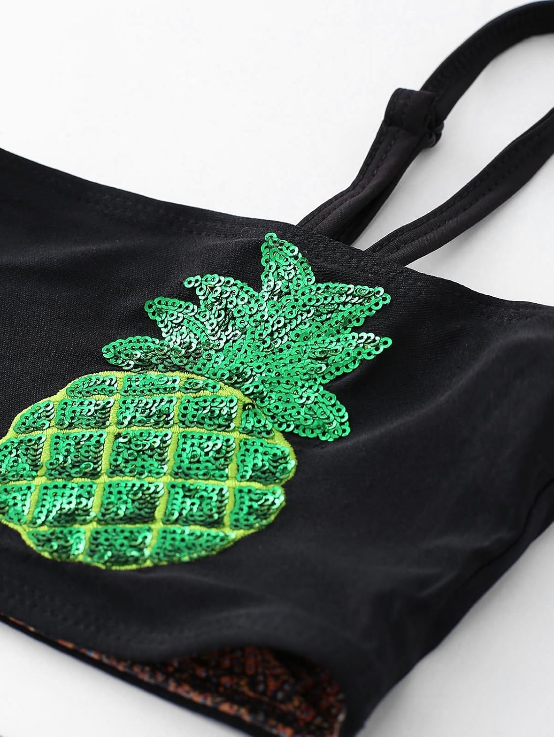 hannea sequin pineapple bandeau top bikini set