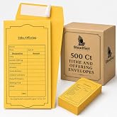 Christian Church Tithing Envelopes Self-Seal (500 Pack) - 6.5"x3.5" Offering Envelopes with Pre-Printed Fields for Tithes, Offerings, and Missions (Classic)
