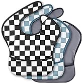 CIVARUA KIDS 3-Pack Waterproof Baby Bibs for Eating - Mess Proof Lightweight Toddler Feeding Bibs with Large Food Catcher