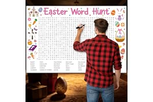 COCHIE Giant 24x36 Inch Spring Easter Word Search Game Classroom Party Family Adults Office Large Groups, Big Spring Games Sc