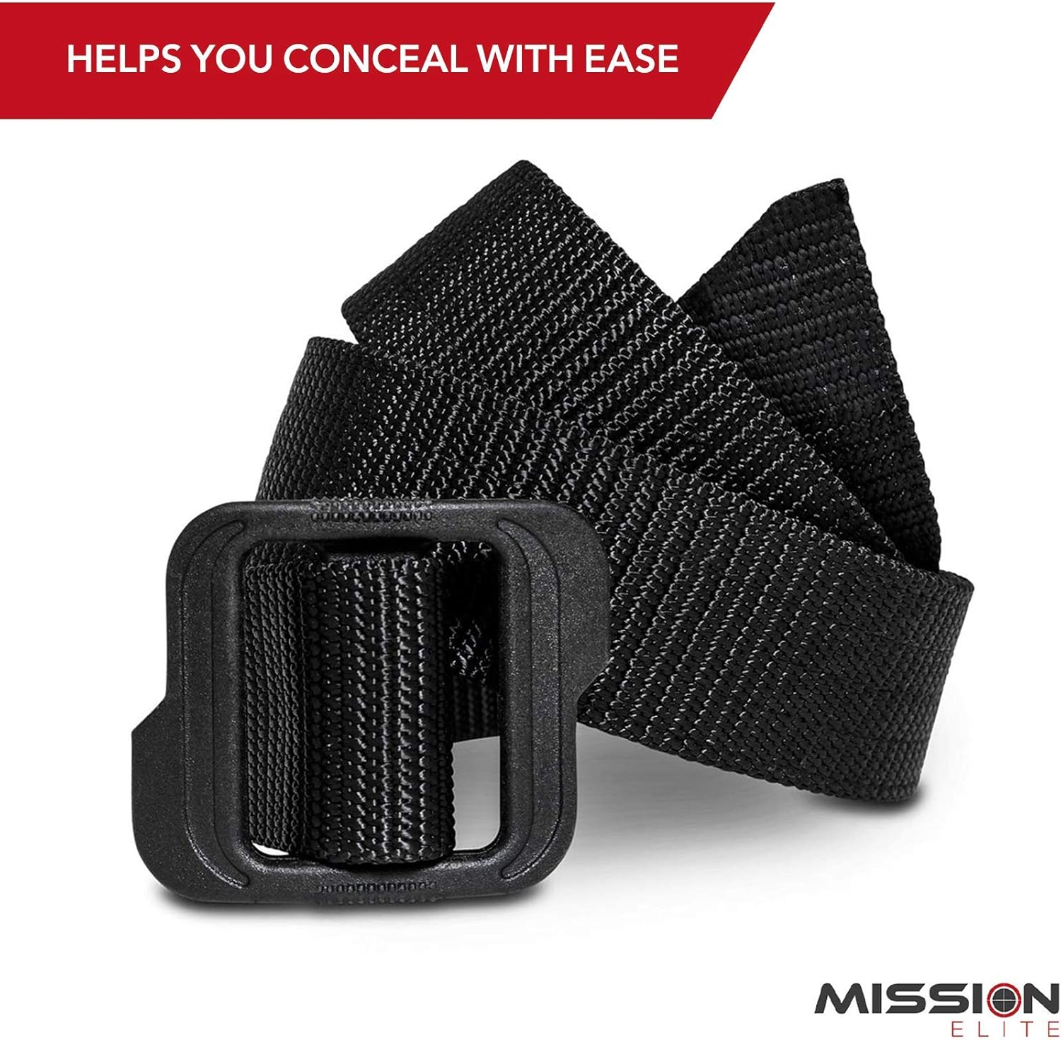 MISSION ELITE Tactical Belt - Heavy Duty EDC Gun Belts for Men - 2-Ply, 1.5 Inch Nylon Survival Belt : Clothing