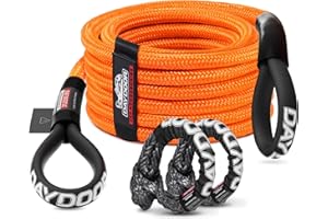DAYDOOR Recovery Tow Rope Kit with 2 Soft Shackles, 7/16" x 30 ft Tow Rope 31,200Lbs Break Strength, UHMWPE Synthetic Tow Str