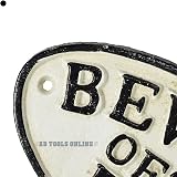 AB Tools Beware of Dog Cast Iron Sign Plaque 17.5x9 cm Garden Gate Fence view 4