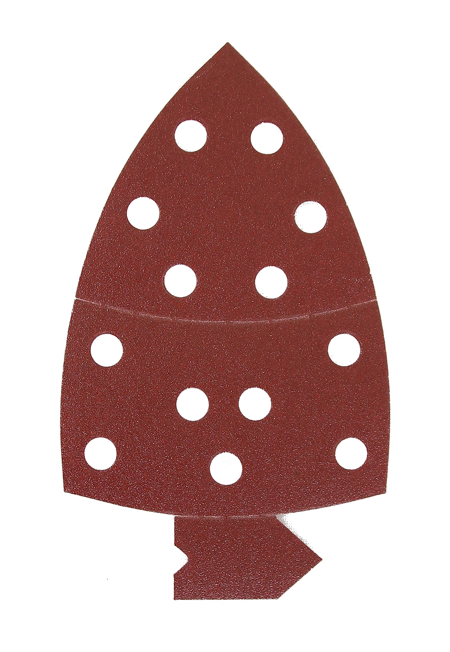 Mirka Red Delta Sanding Paper Wood Sanding Triangles Hook & loop / 105x150x150 mm/Hook & Loop Adhesion / 13-hole/Mixed Grit P40, P80, P120, P180 / 5 pieces/for sanding wood, metal and plastic