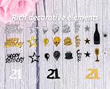 Giftota 21st Birthday Confetti Gold Black 30g Table Decor New view 2