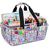 VOSDANS Multi-Functional Tote Craft Bag Desktop File Folder Carrying Bag With Pockets For Art,Craft,Sewing, Travel, Daily Use,Office (cat)