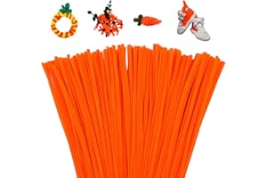 Mnuizu 200pcs Pipe Cleaners,Pipe Cleaners Chenille Stems for Craft, Fuzzy Sticks Christmas Craft Supplies for DIY Art & Creative Crafts Decorations（Fluorescent Orange）