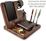 Teslyar Natural Oak Wood Phone Docking Station & Organizer for Men view 6