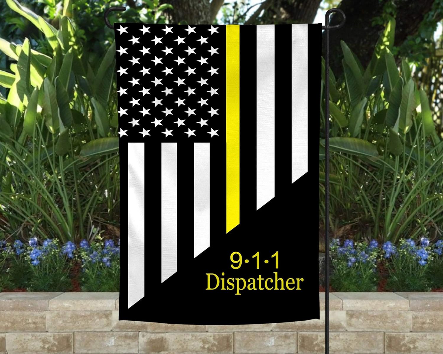 Promini Thin Yellow Line 911 Dispatcher Double Sided Garden Flag American Flag Operator New Home Decorative Flag Gift 12
