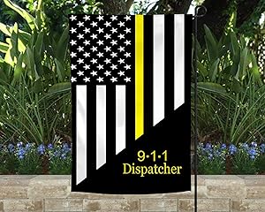 Promini Thin Yellow Line 911 Dispatcher Double Sided Garden Flag American Flag Operator New Home Decorative Flag Gift 12