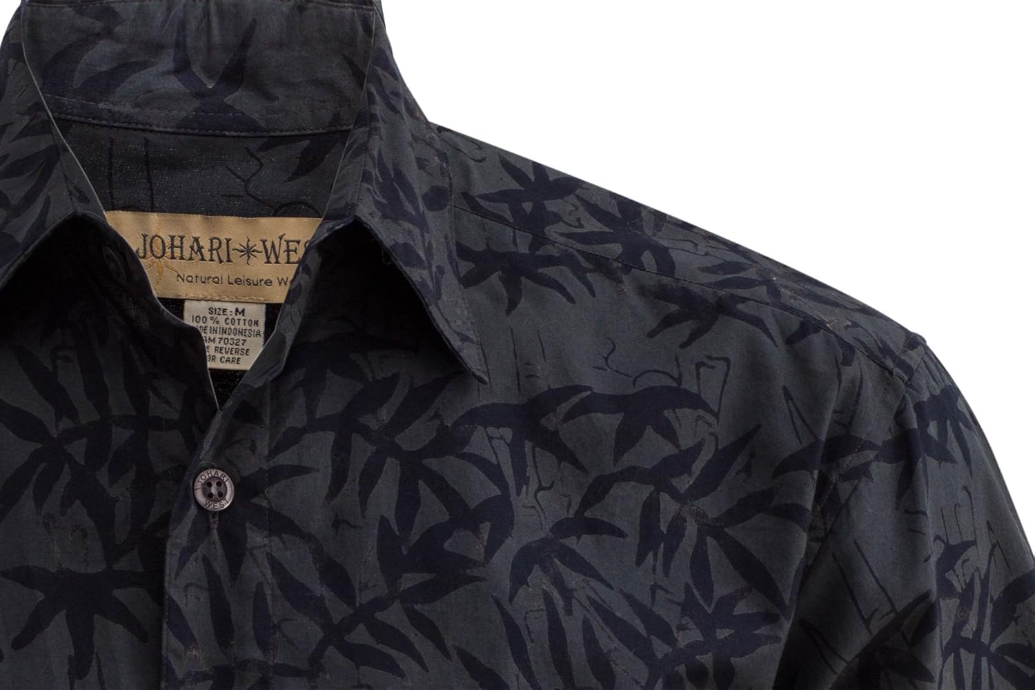 Johari West Hawaiian Style Short Sleeve Cotton Shirt: Clothing