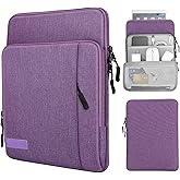 MoKo 9-11 Inch Tablet Sleeve Bag Carrying Case with Storage Pockets Fits New 11-inch iPad Pro M4/iPad Air M2 2024, iPad Air 5/4 10.9, iPad Pro 11, iPad 10/9/8th 10.9/10.2, Tab S8/S9 11, Purple