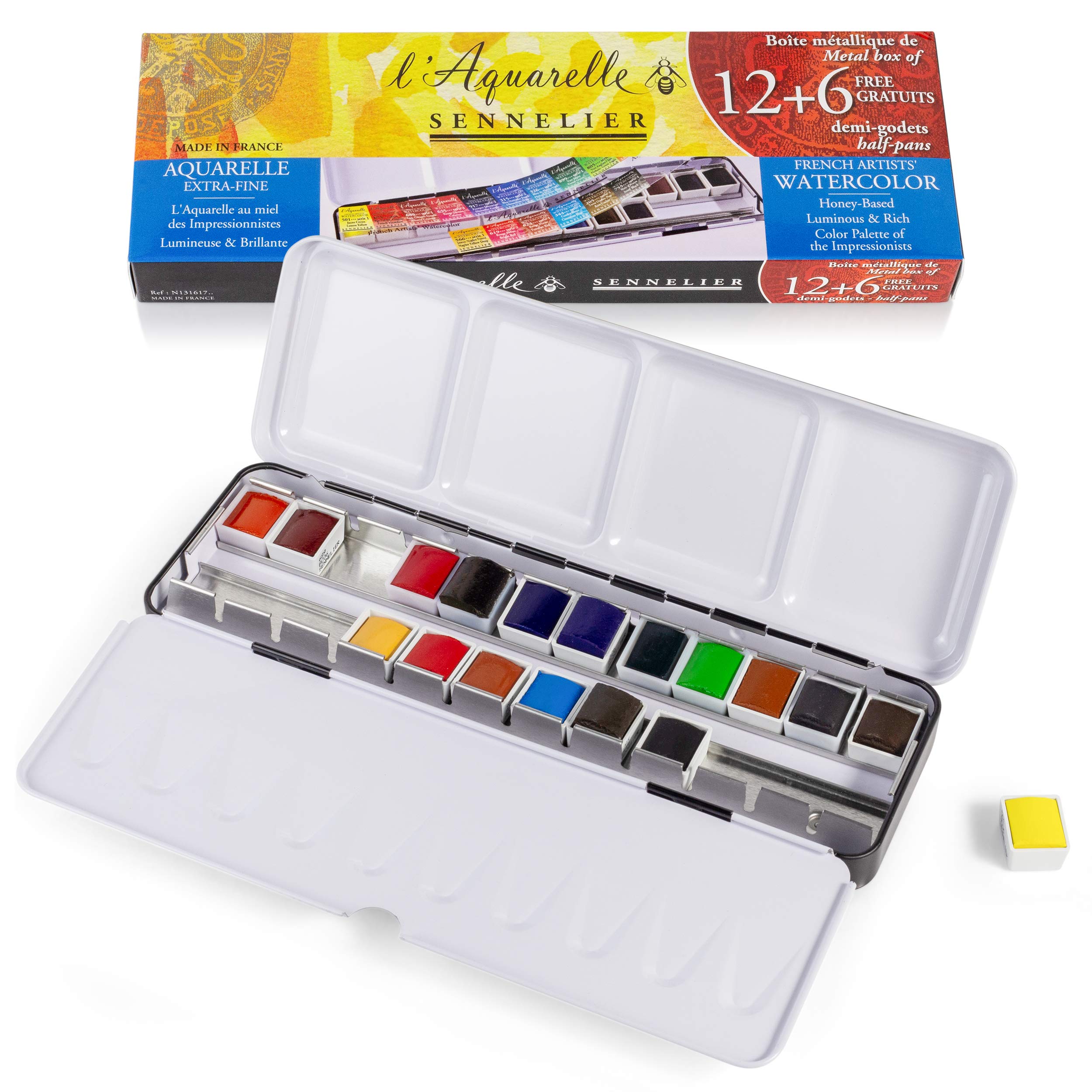 Sennelier Extra-fine Watercolours 12 half pans + 6 gratis