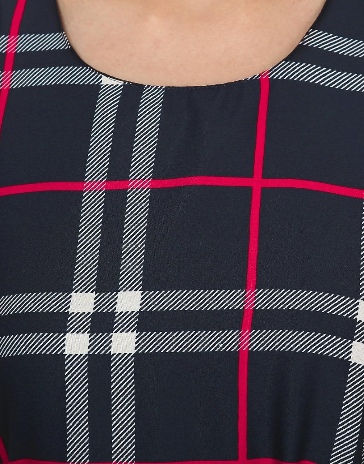 my swag crepe round neck casual women a-line regular midi dress