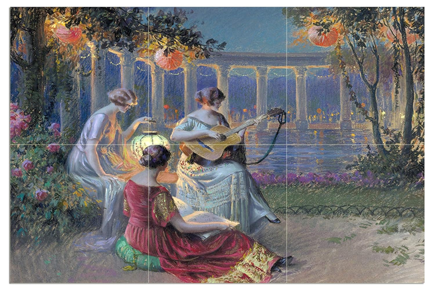 Party Night D. Enjolras Girls Music Tile Mural Kitchen Backsplash Marble Ceramic - Picture 4 of 27