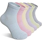 DoSmart Kids Ankle Socks Boys Girls Youth Teen Athletic Short Cotton Breathable Quarter Seamless Running Sock 6 Pairs