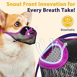 LUCKYPAW Dog Muzzle, Patented Mesh Muzzle for Large