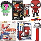 Spider-Web Figure Hero Bundled with Spider-Man Pop! Exclusive Last Stand + Spidey Machine + Marvel Icon Blind Mini + Ant-Man Head + Comic Pop Saga Pack 5-Items