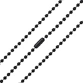 bouti1583 Black Oxide Stainless Steel Ball Chain Necklace - 3.2mm, 29.5"