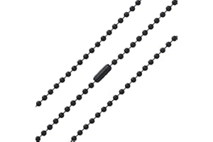 bouti1583 Black Oxide Stainless Steel Ball Chain Necklace - 3.2mm, 29.5"