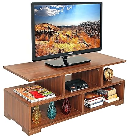 JS Home Decor Wooden TV Stand or Table for Living Room -Walnut Finish
