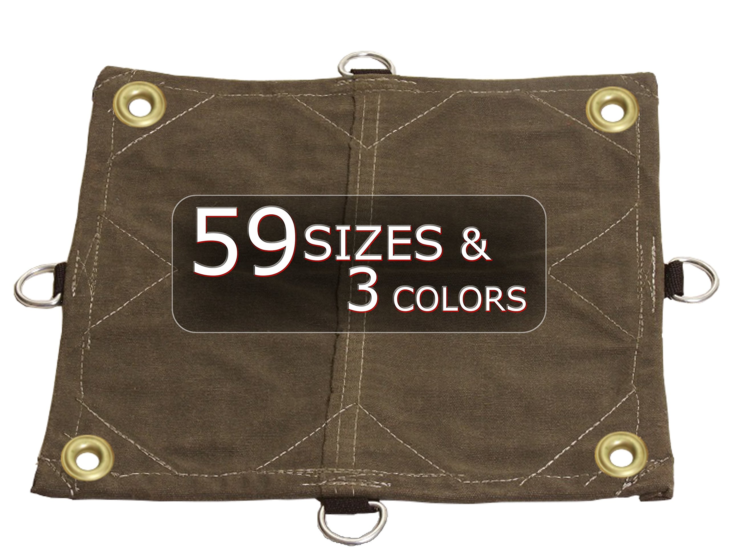 10x10 18oz Heavy Duty Canvas Tarp with DRings and Corner Grommets